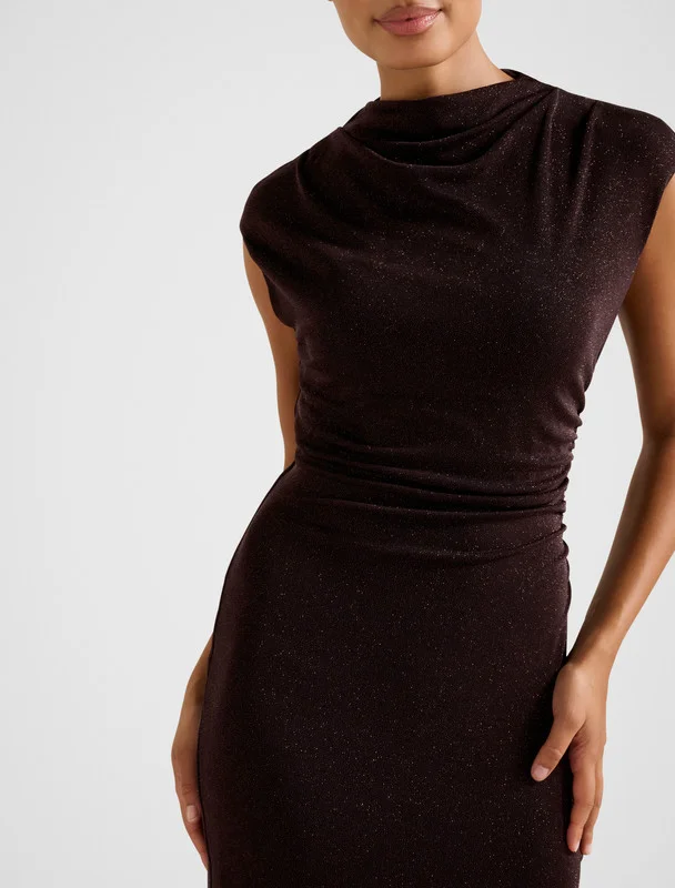 forever new  SAMMY Glitter Bodycon Midi Dress for Women | Best Price UAE